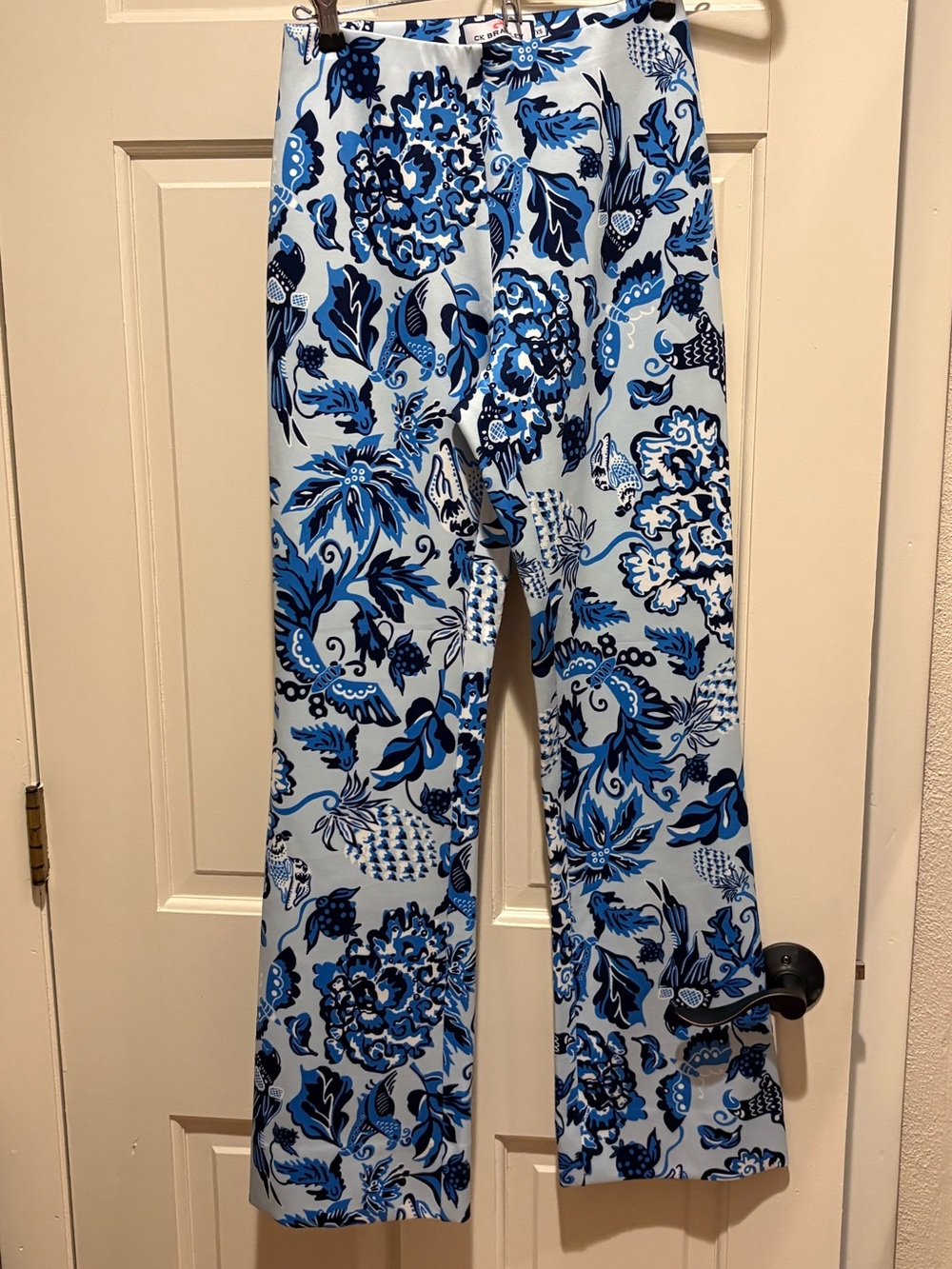 CK Bradley Blue Floral Wide-Leg Pants